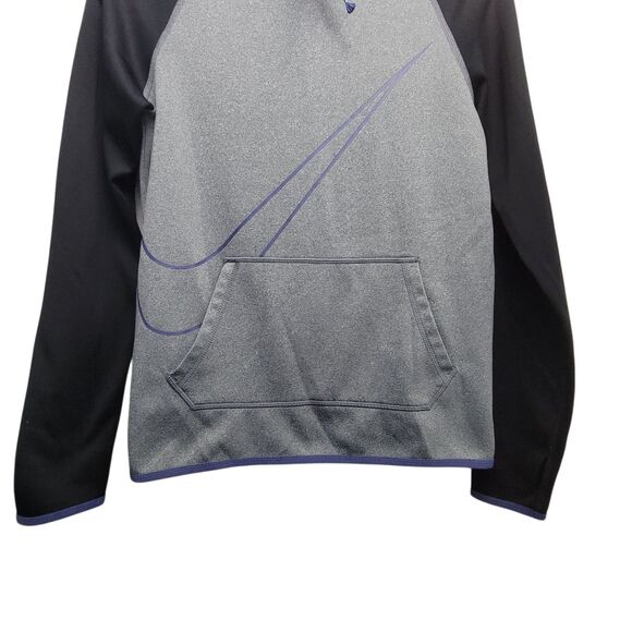 Nike Dri Fit Gray Black Purple Oversized Hoodie Sweater Size XS - Picture 6 of 8